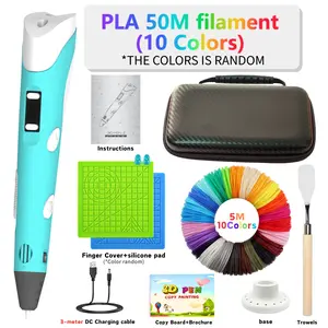 3D Printing Drawing Pen Set - Portable DIY Drawing and Printing Tool,50M PLA Refills, Finger Protectors, Sketchbook, and Base, Multi-Mode DIY Craft Tool with LCD Screen, Art & Fun, Art And Entertainment Activities, Perfect Birthday Gift