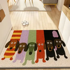 Six Colorful Dachshunds Fun Doormat, Perfect for Home, Garden, Porch, and RV Decor, Indoor/Outdoor Use, Ideal for Christmas, Thanksgiving, Valentine'S Day, Easter, Garden Entrance Mat, Durable Outdoor Mat, Welcome Mat