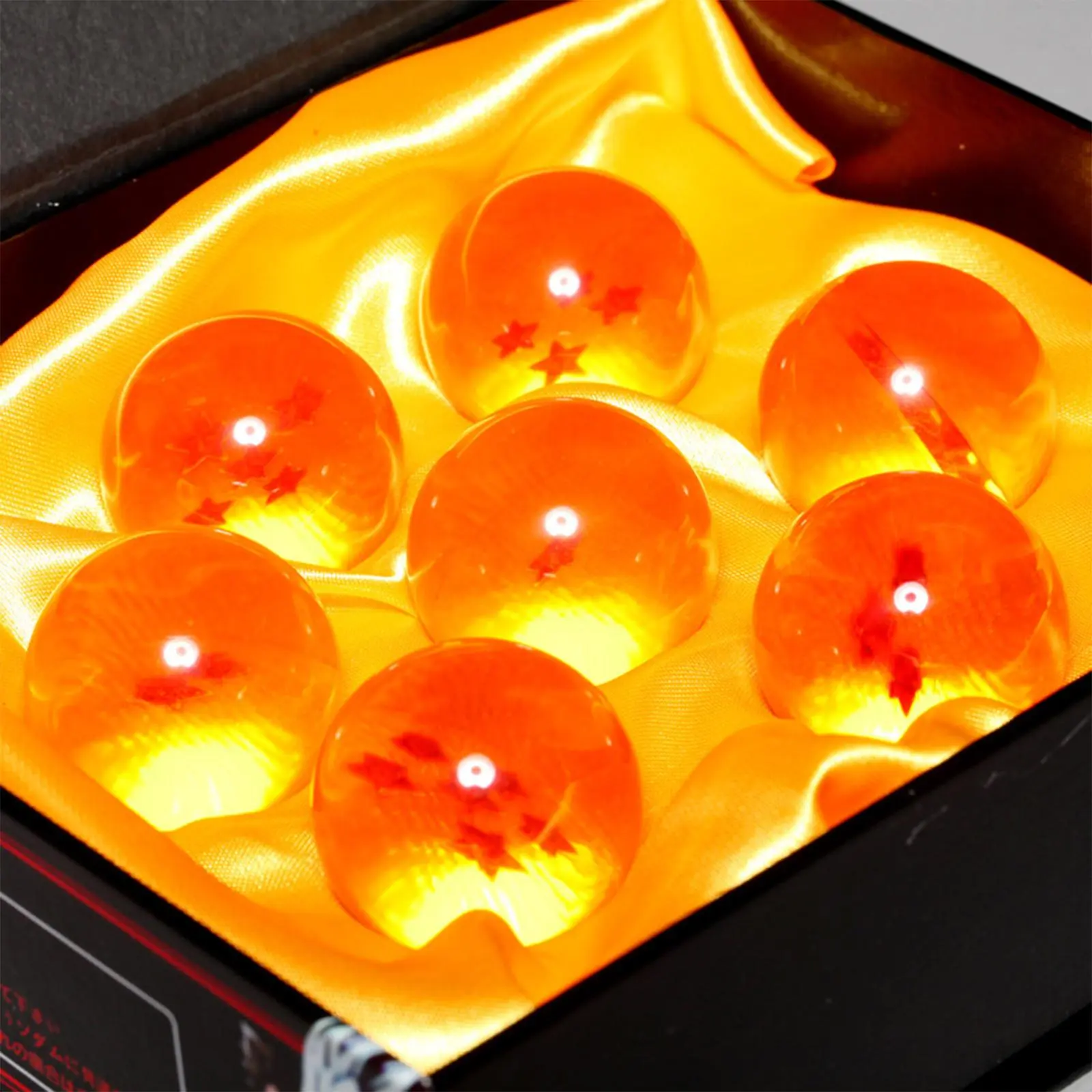 DBZ 7 Stars Dragon Ballss Set Contains 7 Transparent Crystal Balls with Stars Animation Orange with Red Star Party Gift Box Christmas Gifts