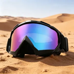 Motorcycle Riding Goggles & Ski Snowboard Glasses - Windproof Dustproof Anti-Scratch UV Protection, Colorful Lens Outdoor Sports Eyewear