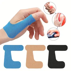 5 pairs Elastic Self-Adhesive Thumb Splint Support Sports Tape, Flexible Finger Support Protector Patches for Effective Stabilization & Friction Prevention, Polyester Material with Hand Wash Care Instructions
