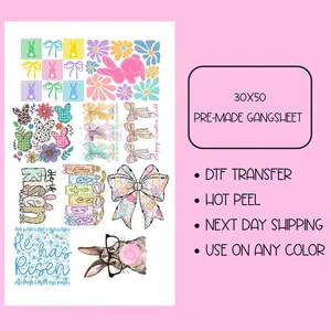 EASTER DTF Pre-Made Gangsheet (30''x50'') DTF Transfers, DTF Gangsheet