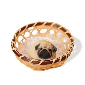 JXK Pug Dog Statue Loaf Pug Figurine for Desktop Decor Durable Polyresin with Intricate Details Gifts for Women Mom Birthday