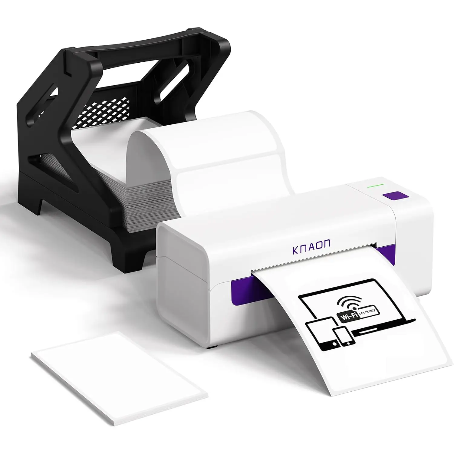 KNAON Shipping Label Printer, Wireless Wi-Fi Thermal Printer, AirPrint Label Printing 4x6 for iPhone, iPad, Mac, Supports Android&Windows, Includes Label Holder – Ideal for Small Businesses, Shopify
