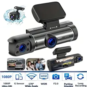 LASATE Recording with 256GB Dash Cam 1080P Car Camera, Front Dash Camera for Cars, Mini Dashcams for Cars with Night Vision