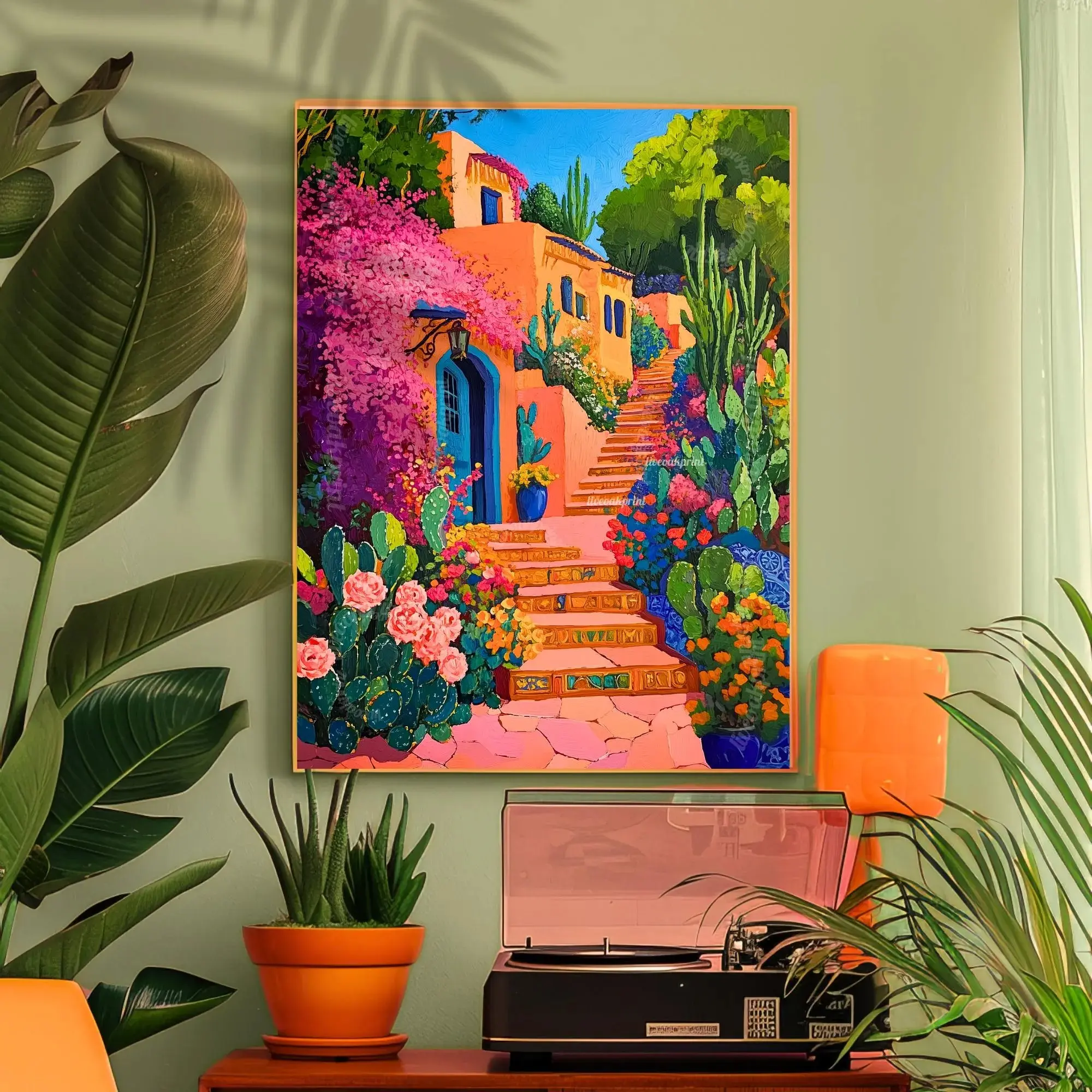 Vintage Mexican Poster Unframed  - Mexico Travel Decor Maximalist Wall Art Mexican Decor For Living Room Latin America Painting Cactus Wall Decor