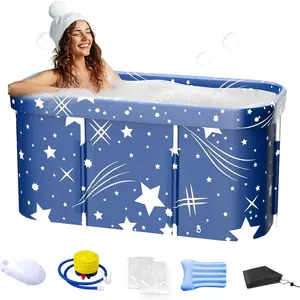 Portable Bathtub, Foldable Bathtub for Adults, Separate Family Bathroom   Tub for Shower Stall, Soaking Hot  and Ice Bath Tub, 45.3''x23.6''x19.7''