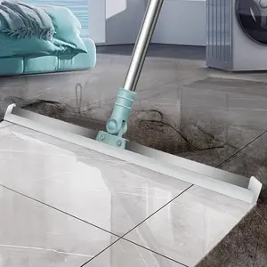 Multi-functional silicone floor squeegee, magical silicone broom, 50cm squeegee head, telescopic adjustable rod from 68 to 100cm, suitable for pet hair, water, dust, tile and wood floors.