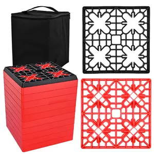 Nilight RV Leveling Blocks 12 Pack Interlocking Design Stabilizer Block Anti-Slip Rubber Covers Customizable Height with Carrying Bag for Rv Camper Travel Trailer
