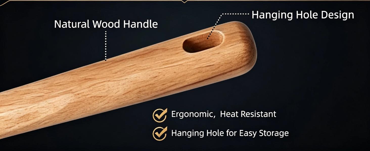 Cedar & Ash Spoonula, 3 in 1 Heat Resistant Silicone Spoon, Black | Multifunction Spatula for Stirring, Scooping & Serving with Wooden Handle Design, Kitchen Utensils Cooking Tools Set