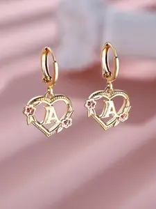 1 Pair of 26 Letter Heart-Shaped Wreath Pendant Earrings, Personalized Earrings - Versatile Everyday Wear for Women, Perfect for Holiday Parties and Special Occasions - Valentine's Day | Anniversary Gift for Women