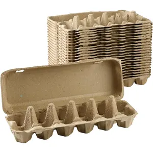 Bulk 30 Pack 12 Count Recycled Paper Pulp Egg Cartons, Biodegradable Compostable 2x6 Cardboard Dozen Chicken Egg Crates for Farmers Market Home Kitchen Storage