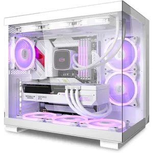 C3T500 ARGB PC Case Mid Tower Desktop  Gaming  Case for ATX/M-ATX/ITX with 6 ARGB Case Fans,Column-Free Design,360MM Radiator&400MM GPU Support,Easy Installation (White)