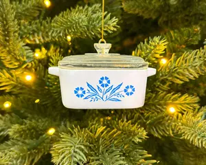 Mini Cornflower Ornament – Corning Ware–Inspired Casserole