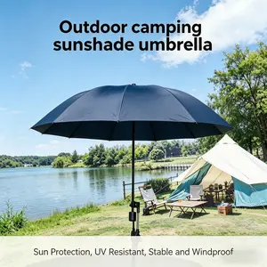 Outdoor Camping Shade Umbrella with Clip, Beach Gear, Essential for Camping, 53-Inch UV Protection, Rain and Sun Umbrella, Ideal for Travel, Sun Parasol Umbrella