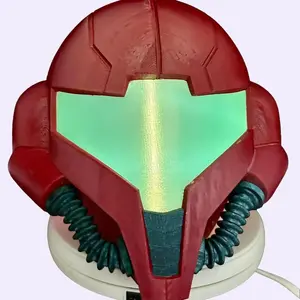 3D FabLabHTX Custom Cosplay Helmet Samus Prime! Accessories Masks Prop (sized for 24" head) family costume Menswear Clothing Personalized Stylish Suit Man Beige Plain