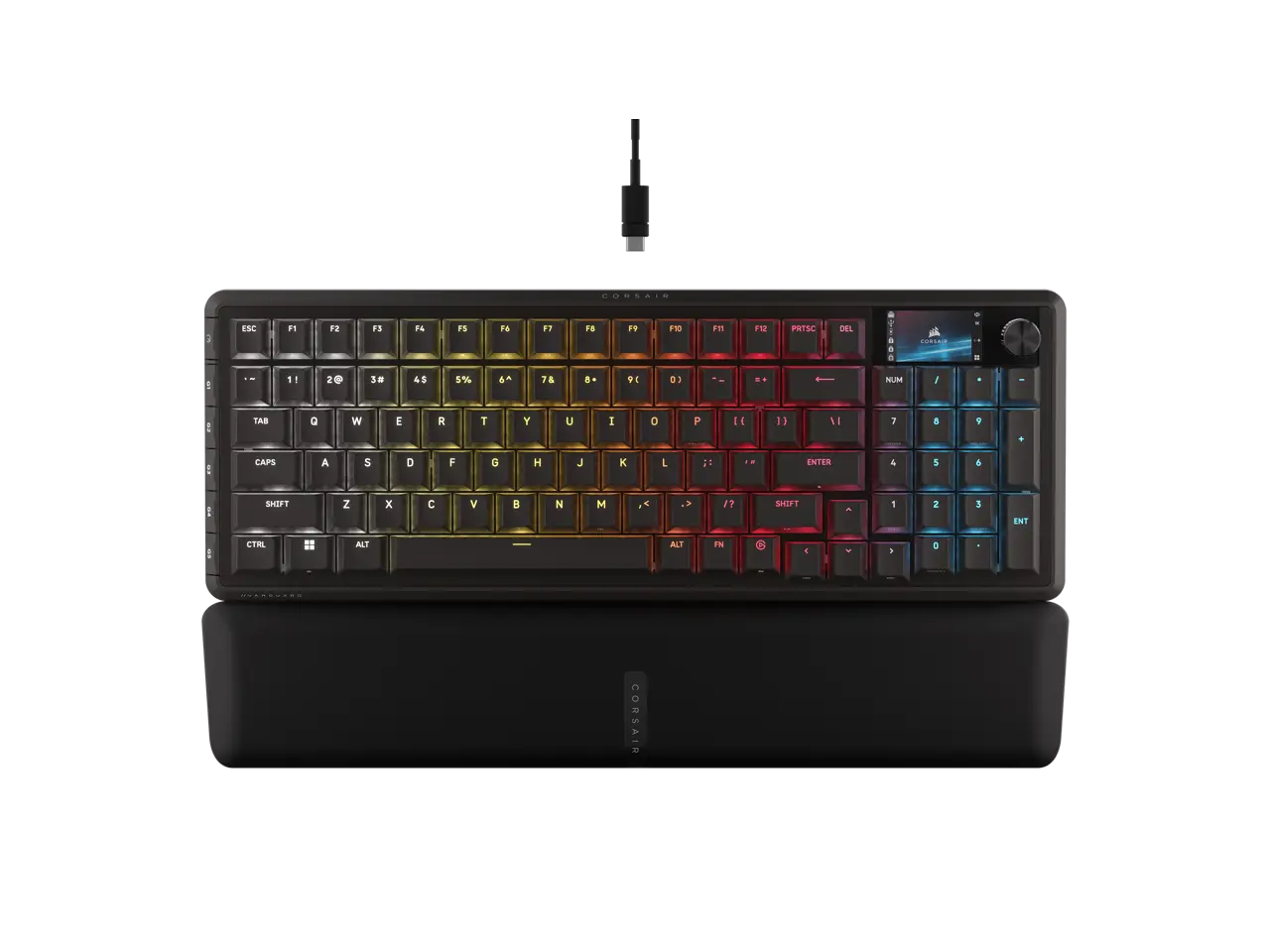 Corsair Vanguard 96 Wired Mechanical Gaming Keyboard – 96% Layout, MLX Plasma Linear Switches, 8000Hz Polling, LCD Display, Virtual Stream Deck, G-Keys, SOCD Flashtap, QWERTY US – Black