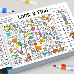 A children's fun hidden object book, an exploration and discovery activity book, featuring visual search challenges - interactive concentration games, educational activities, learning supplies, Easter and Christmas gifts, Preschool Learning Materials