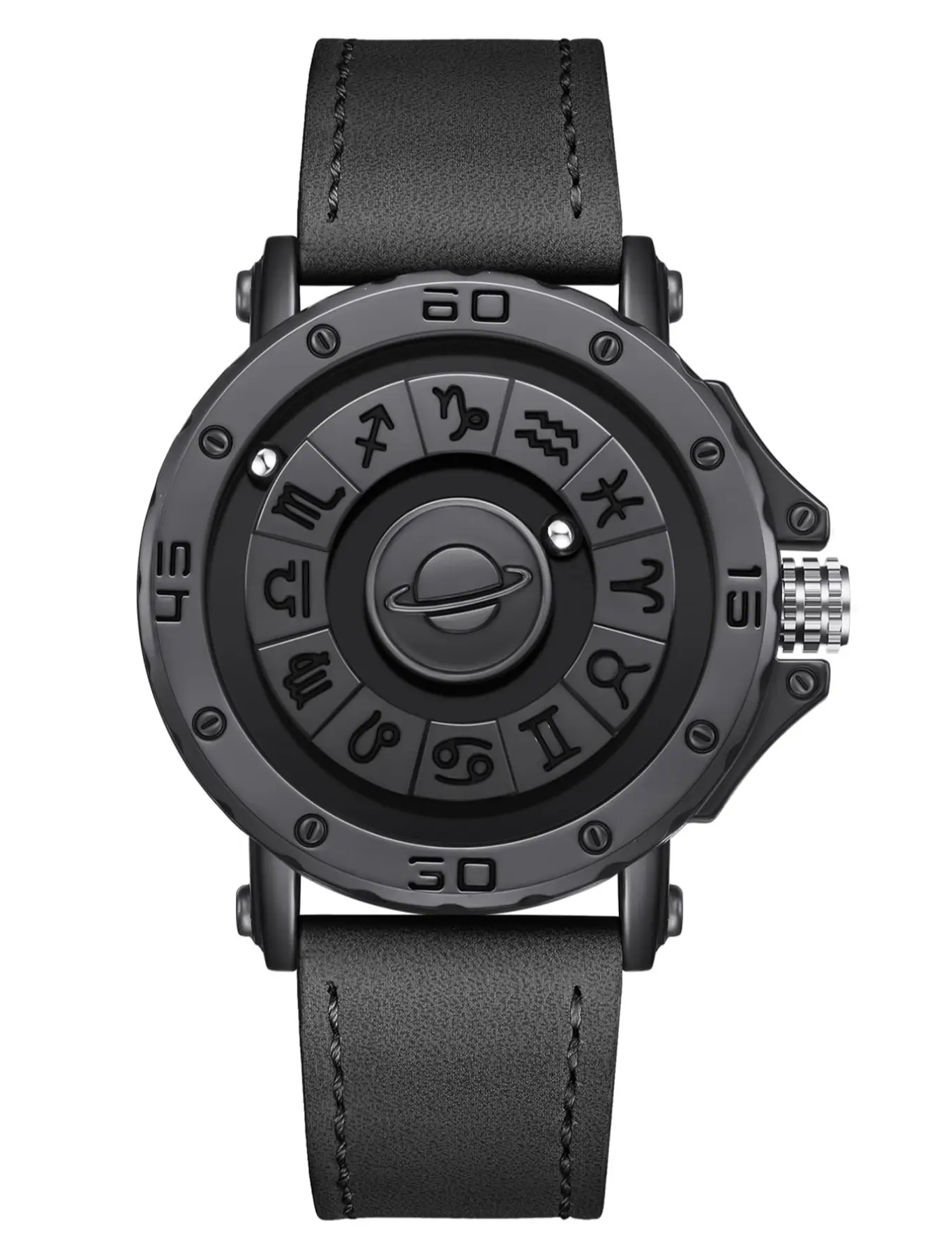 1PCMagnetic Men's Watch with Unique Mirrorless Design, Magnetic Bead Pointer, Fun and Stylish, Perfect for Daily Wear, Modern Fashionable Wristwatch, Analog Quartz Watch, Quartz Wristwatch
