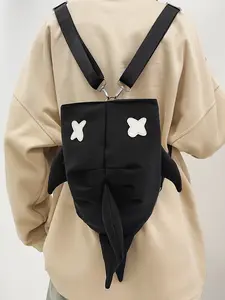 1pc Stylish Minimalist Casual Trendy Shark Backpack, Casual Lightweight Backpack Perfect for Daily Commuting, Streetwear, School Use Versatile, Convenient, Durable Essential Backpack for Women