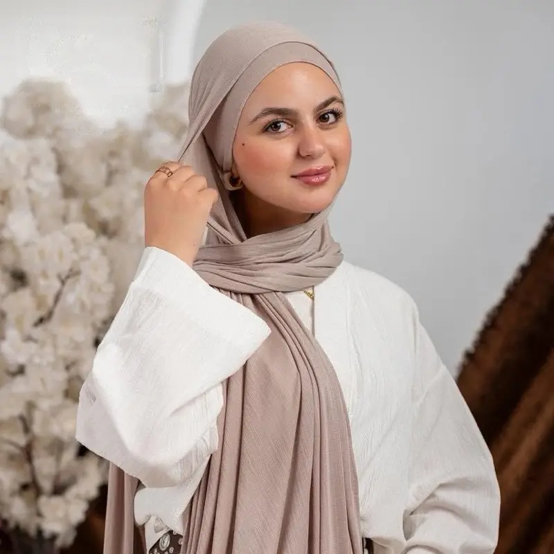 Kuwaiti Lulua Cotton Hijab with Undercap Soft Breathable for Comfortable Wear