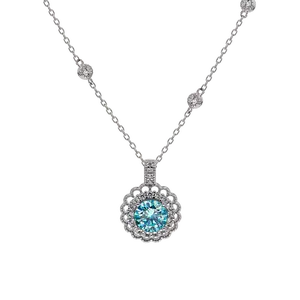 【754】“Lace Dance” Azure Serenity Ensemble Synthetic Moissanite Set