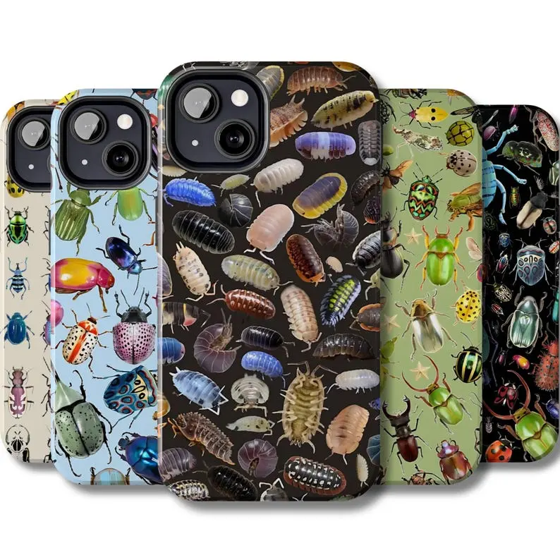 Insect beetle phone case, Colorful bugs iPhone, Goblincore fairycore