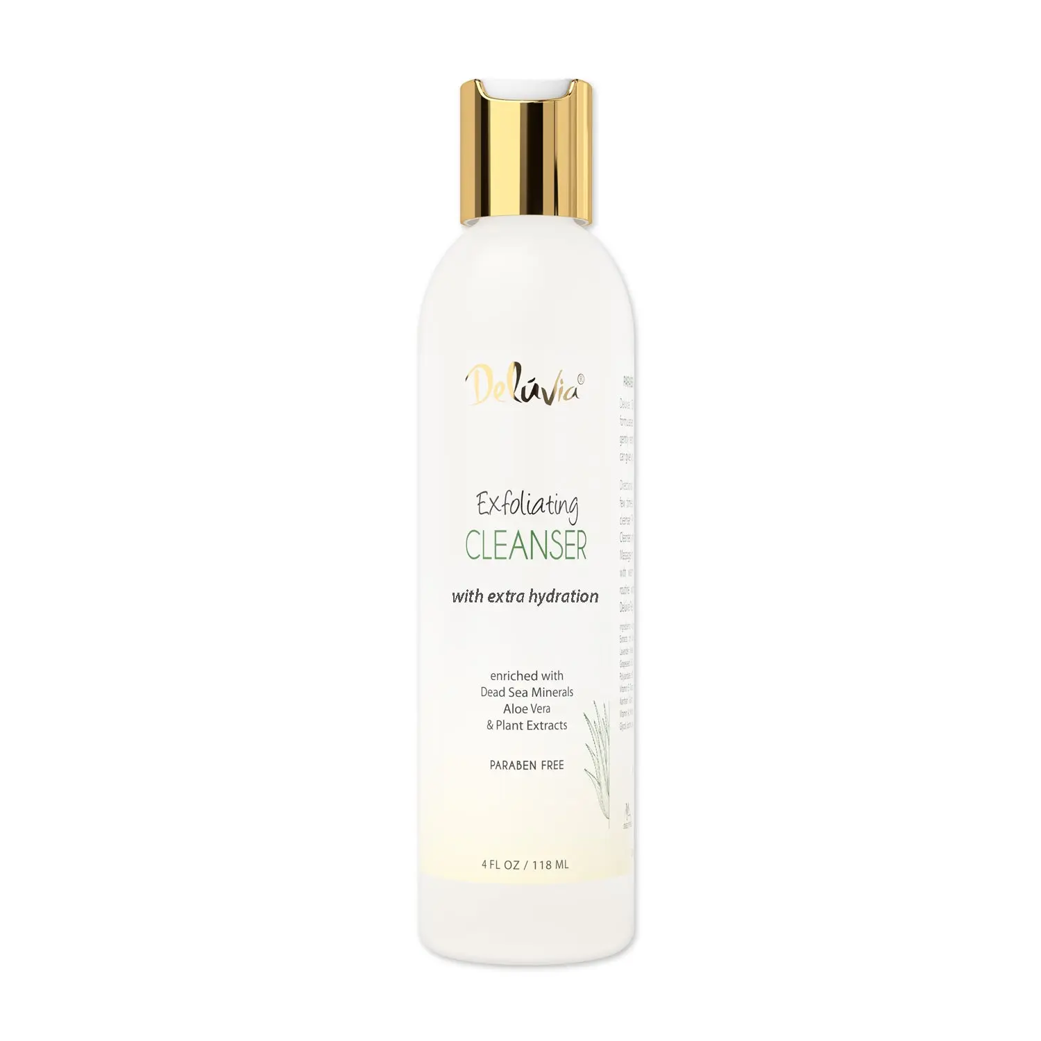 DELÚVIA Hydrating Exfoliating Facial Cleanser with Fine Pumice & Avocado Oil - Cleansing Cream for Adults All Skin Types, Brighten Complexion, Purify, Hydrate - 4 fl oz Bottle Facial Wash