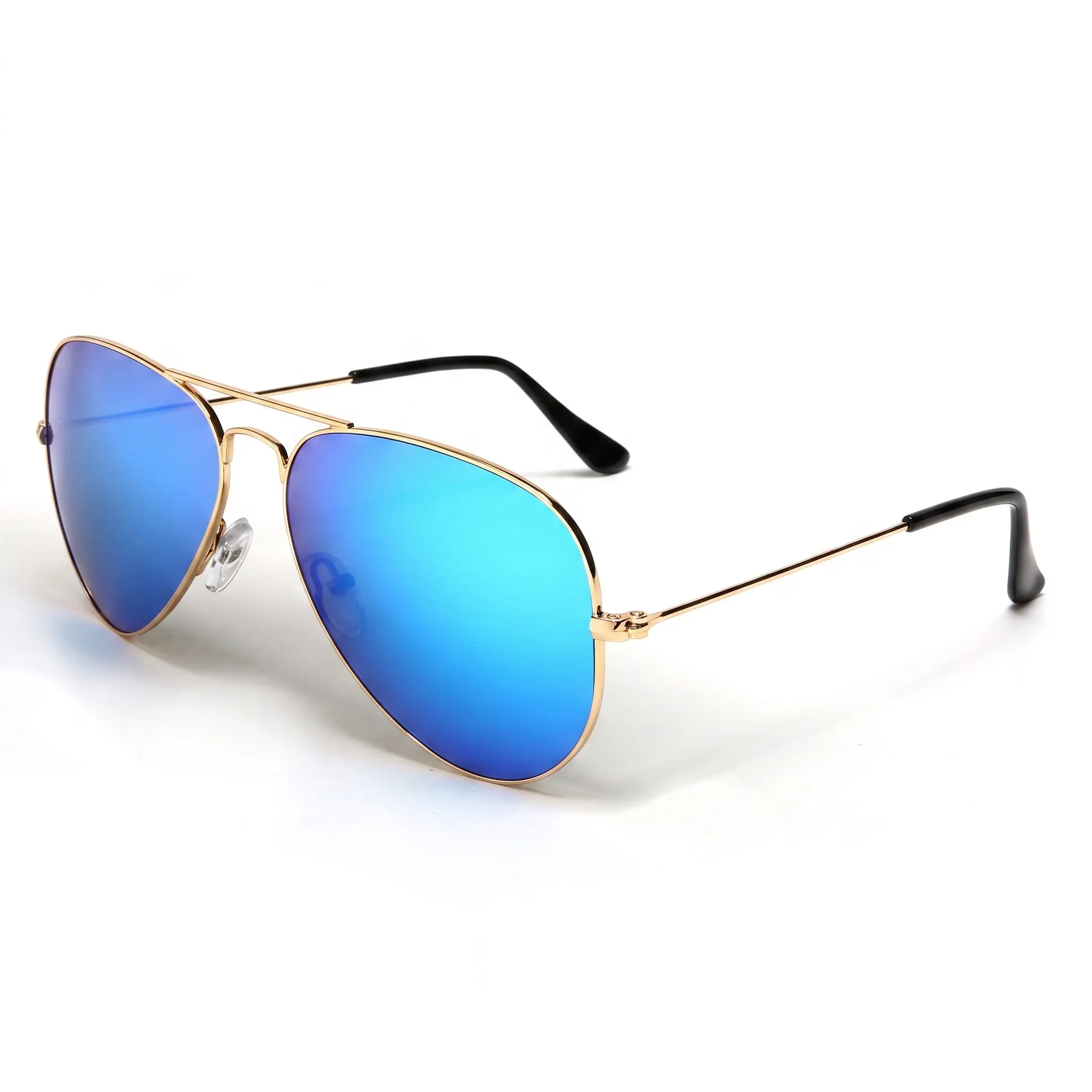 Ray-Ban Classic Pilot Sunglasses – Premium Gold Frame, Blue Reflective Glass Lenses for Men & Women
