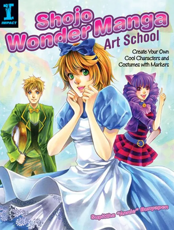 Used Shojo Wonder Manga Art School Softcover Book - Sketch, Draw, Color Characters & Costumes with Markers - Impactful Guide by Supittha Bunyapen (English)