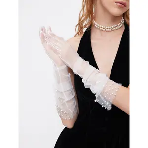 Cider FAUX PEARL MESH GLOVES