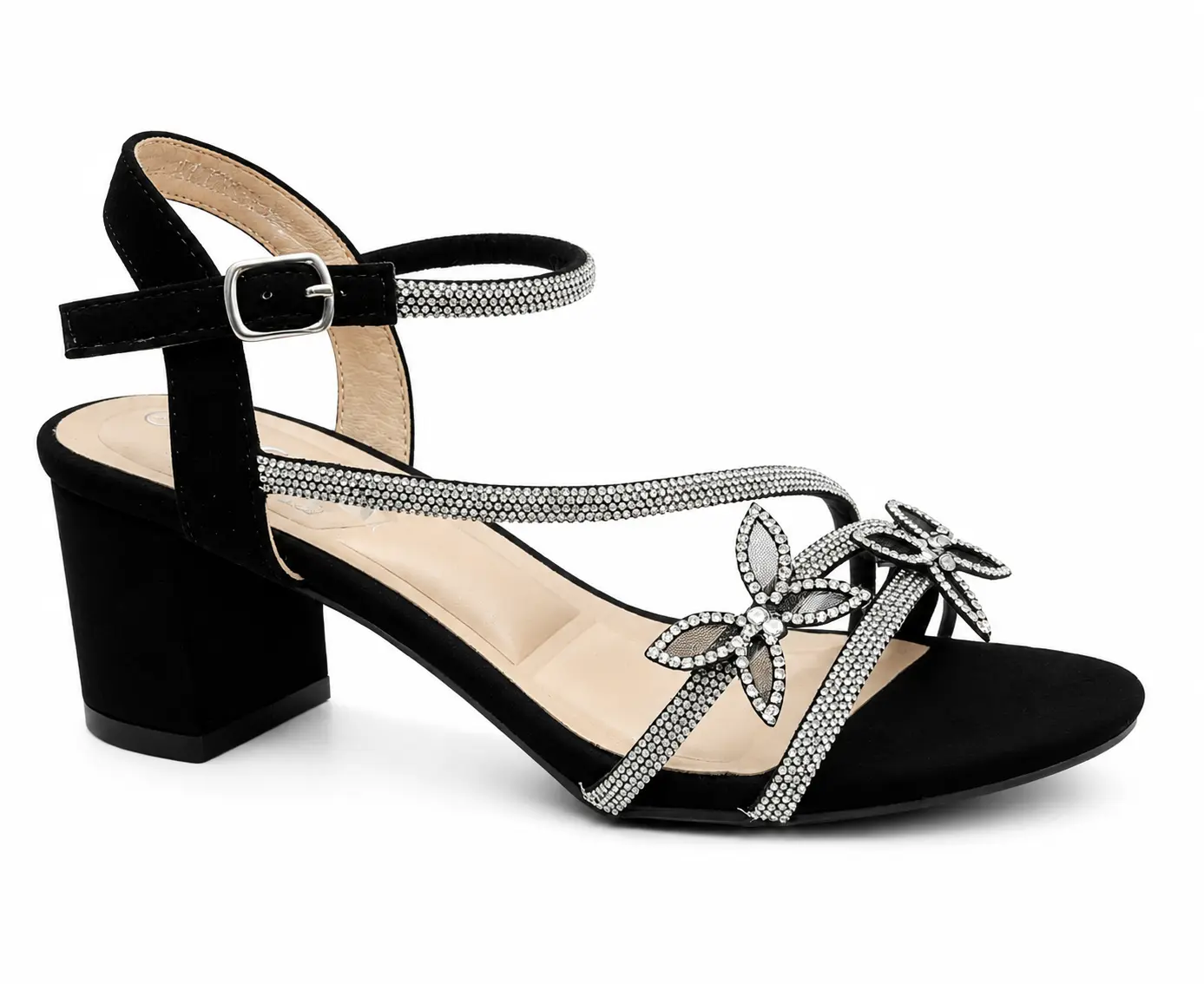 Butterfly Rhinestone Heels – Platform Block Sandals for Prom, Party & Events