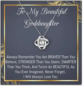 First Communion Gift for Goddaughter, Christian Pendant Necklace From Godmother, Sentimental Birthday Gift With Loving Message Card