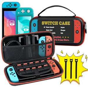 X-SBB11  Switch Carrying Case for Nintendo Switch OLED/LITE, Protable Slim Light Travel Storage Bag Pouch for Console Joycon & Video Game Accessories, Protective Hard Shell Cover with Handle, Gift to Boy Girl