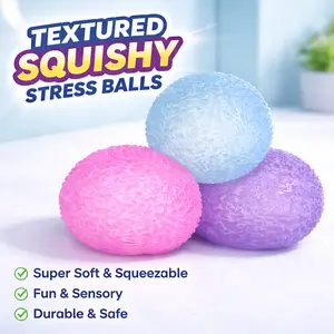 Textured Squishy Stress Ball Sensory Fidget Toy Anxiety Relief Squeeze Ball  1.6 Inch Diameter for Kids Adults
