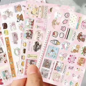 8 Pcs Sweet Rabbit Cut Film Stickers High-Quality Graffiti Style Trendy Cartoon Funny Stickers Handmade Material Waterproof Sticker Gift for Kids