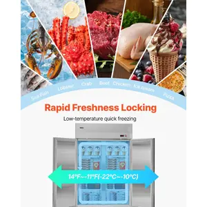 fathersdaygift  VEVOR Commercial Freezer, 32.2 in Width Reach In Upright-Freezer Three Door, 66.9 Cu. ft Auto-Defrost Stainless Steel Freezer with 12 Adjustable Shelves, -11 to 14 Temp Control, LED Light, 4 WheelsVEVOR Super Brand Day