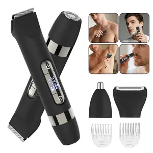 4-In-1 Dual Head Electric Shaver, Body Hair Trimmer & Facial Hair Remover, Nose Hair Clipper, Ipx7 Waterproof, for Leg Arm Body Face