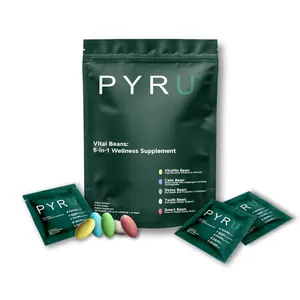 PYRU 5in1 Daily Wellness Pack - 21 Day Supply with Vitamins, Iron , Probiotics, DHA, Ashwagandha & CoQ10 - All-in-One Supplement for Energy, Gut Health, Stress & Focus - Convenient Travel Sachets (21 Count)​
