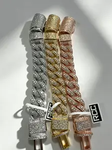 9150 Triple Tone Fully Iced Cuban Bracelet Trio | Heavy Statement Set for Streetwear summerwins