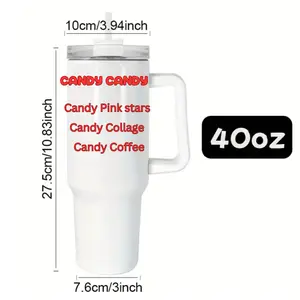 Candy candy 40oz  tumbler stainless steel Drinkware Cup Portable Bottled Reusable Washable Mug Water Bottles Flasks