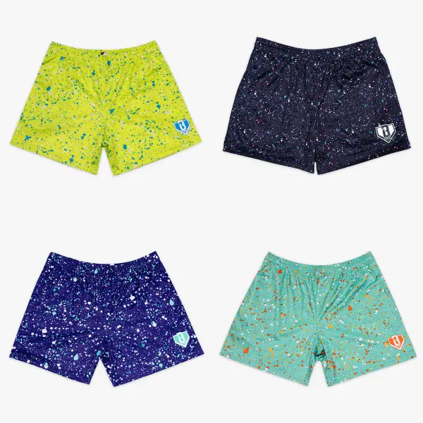 BASEBALL LIFESTYLE 101 Splatter Shorts | Lightweight Breathable Basketball, Baseball & Gym Shorts for Summer Activewear