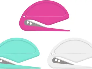 3 Pack Letter Opener Envelope Slitter – Envelope Opener with Safety Concealed Sharp Blade Neatly Opened Without Damage.Mail Opener for Women Men,Office Worker,Graduate Students,Home,Office,Postal