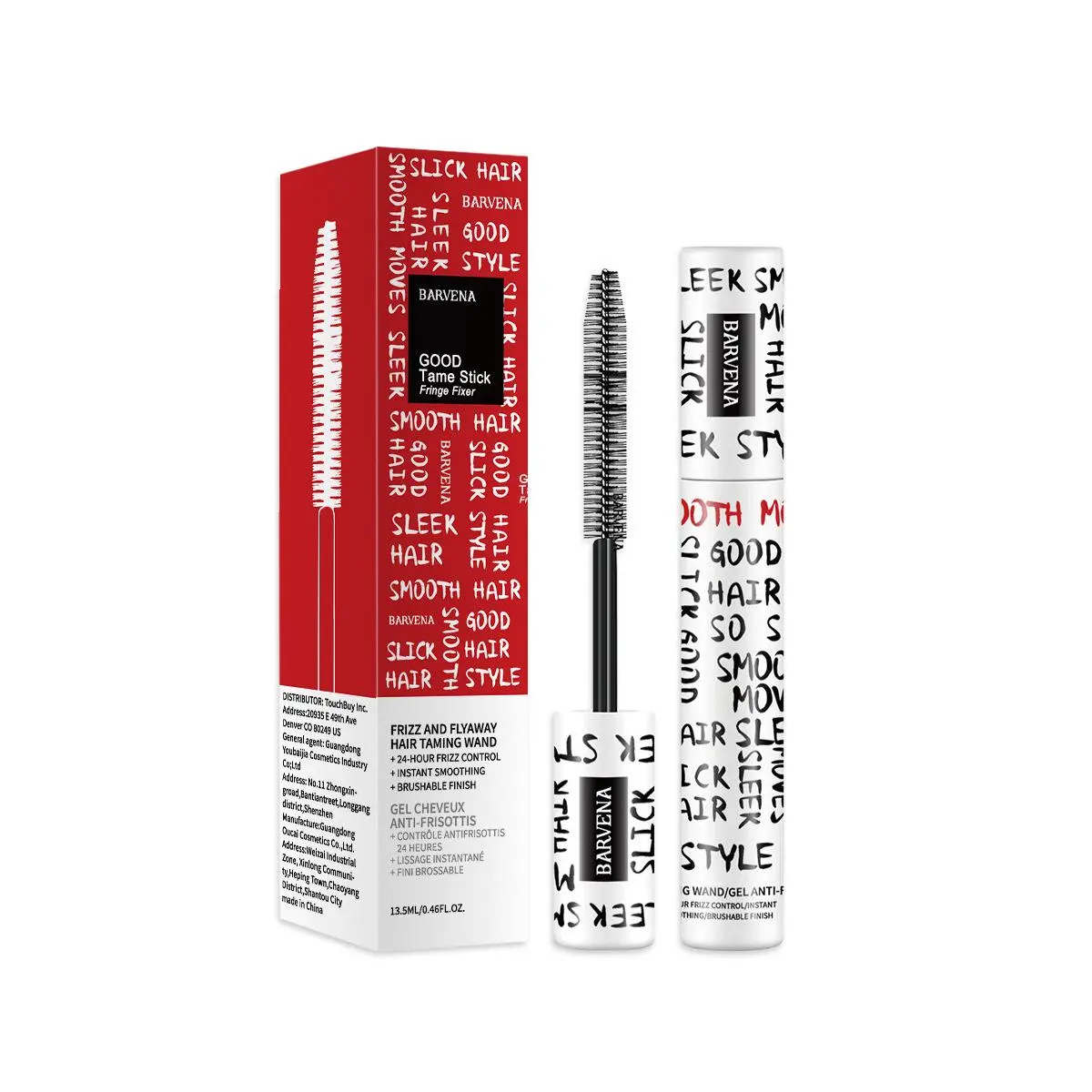 Hair Finishing Stick & Flyaway Tamer for Frizz-Free Styling - Lightweight Gel Cream with Brush for Slick Back Hairstyles & Shiny Hair, 0.24 oz, Flyaways, Transparent, Antioxidants, All Hair hair transitions