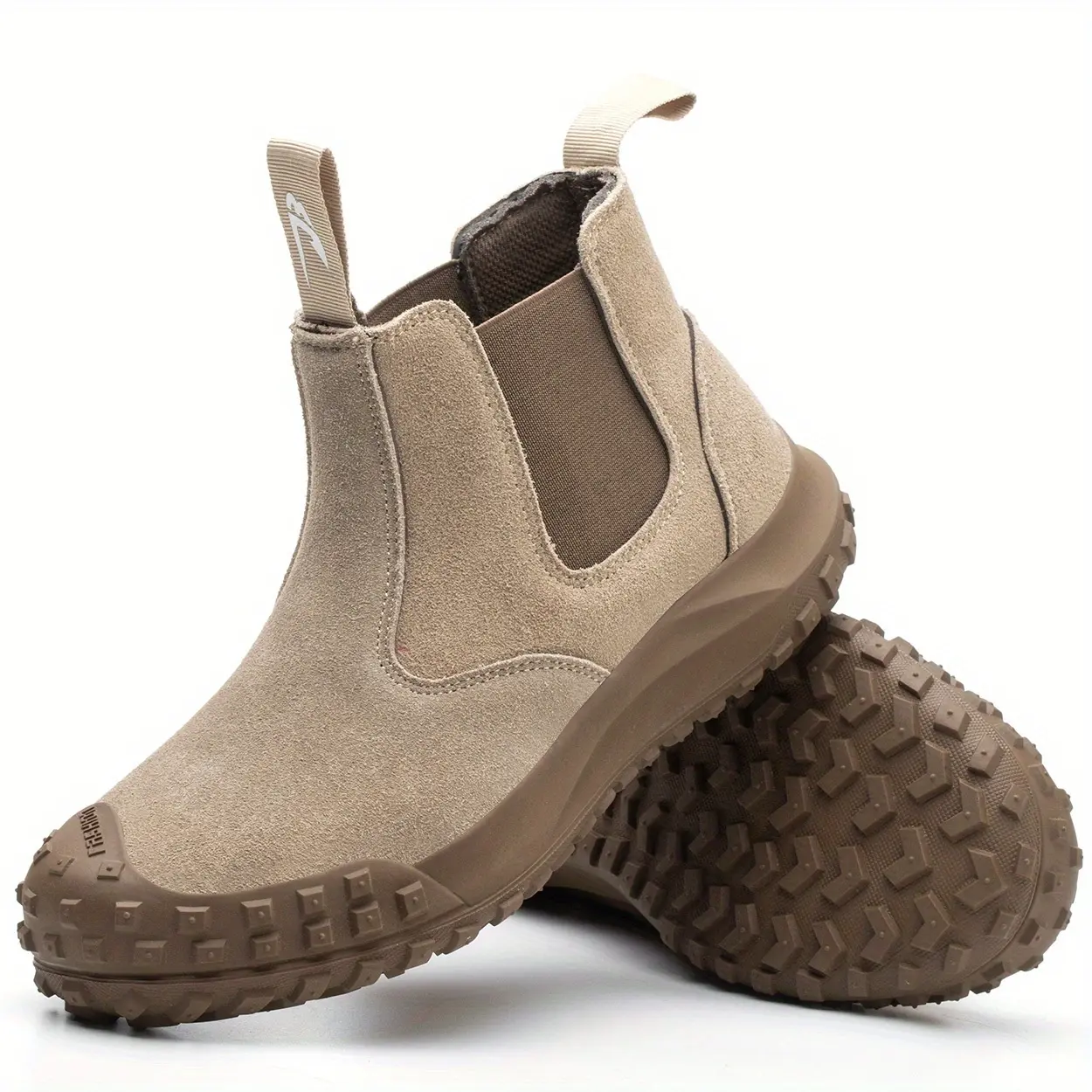 Men’s Steel Toe Slip On Elastic Chelsea Safety Work Boots Anti-Puncture Non Slip Waterproof Construction Warehouse Industrial Shoes For All Season