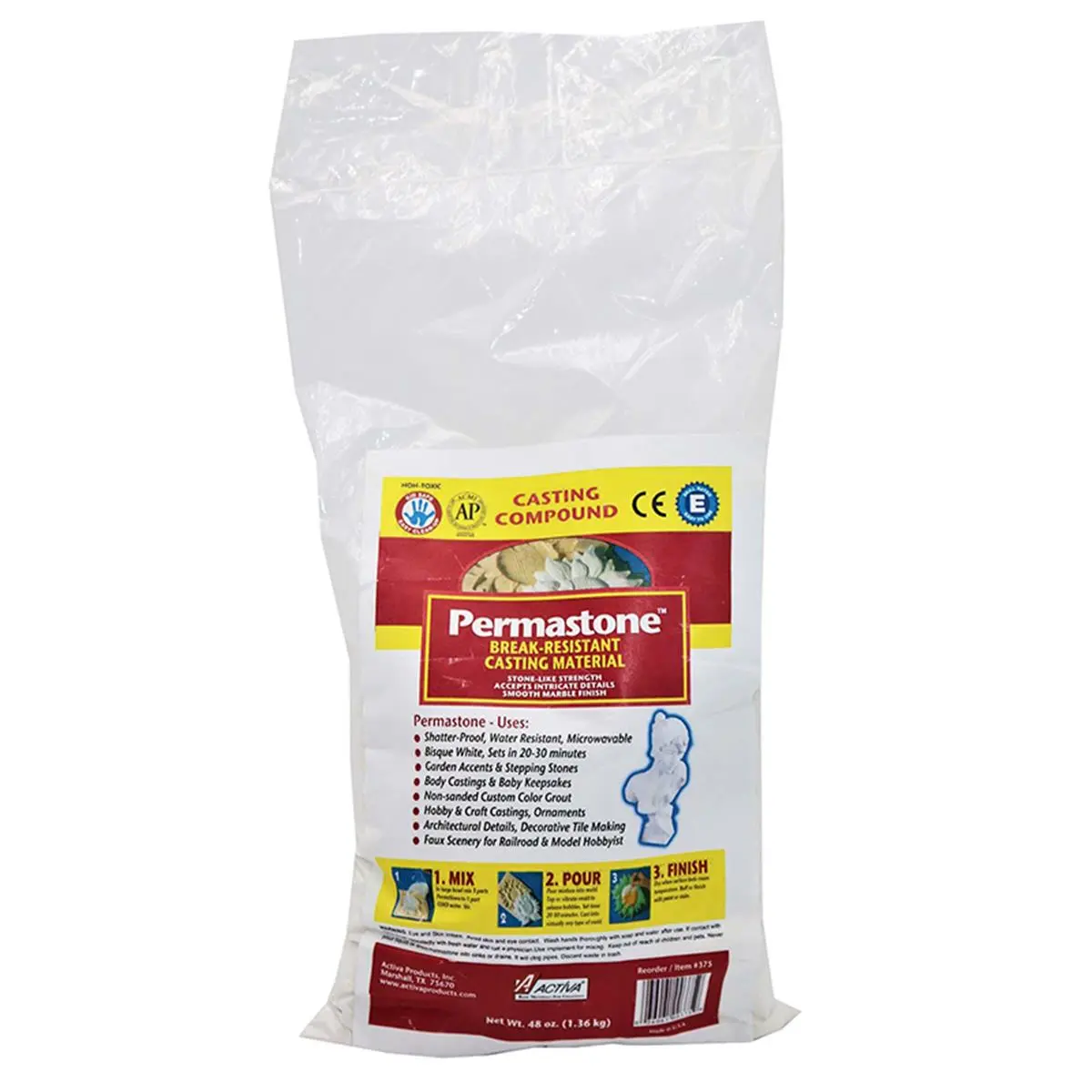 Activa Products 48 oz Permastone Handcraft Handmade DIY Kit - 2-Count with Craft Materials for Toys & Hobbies, Pottery & Ceramics Projects