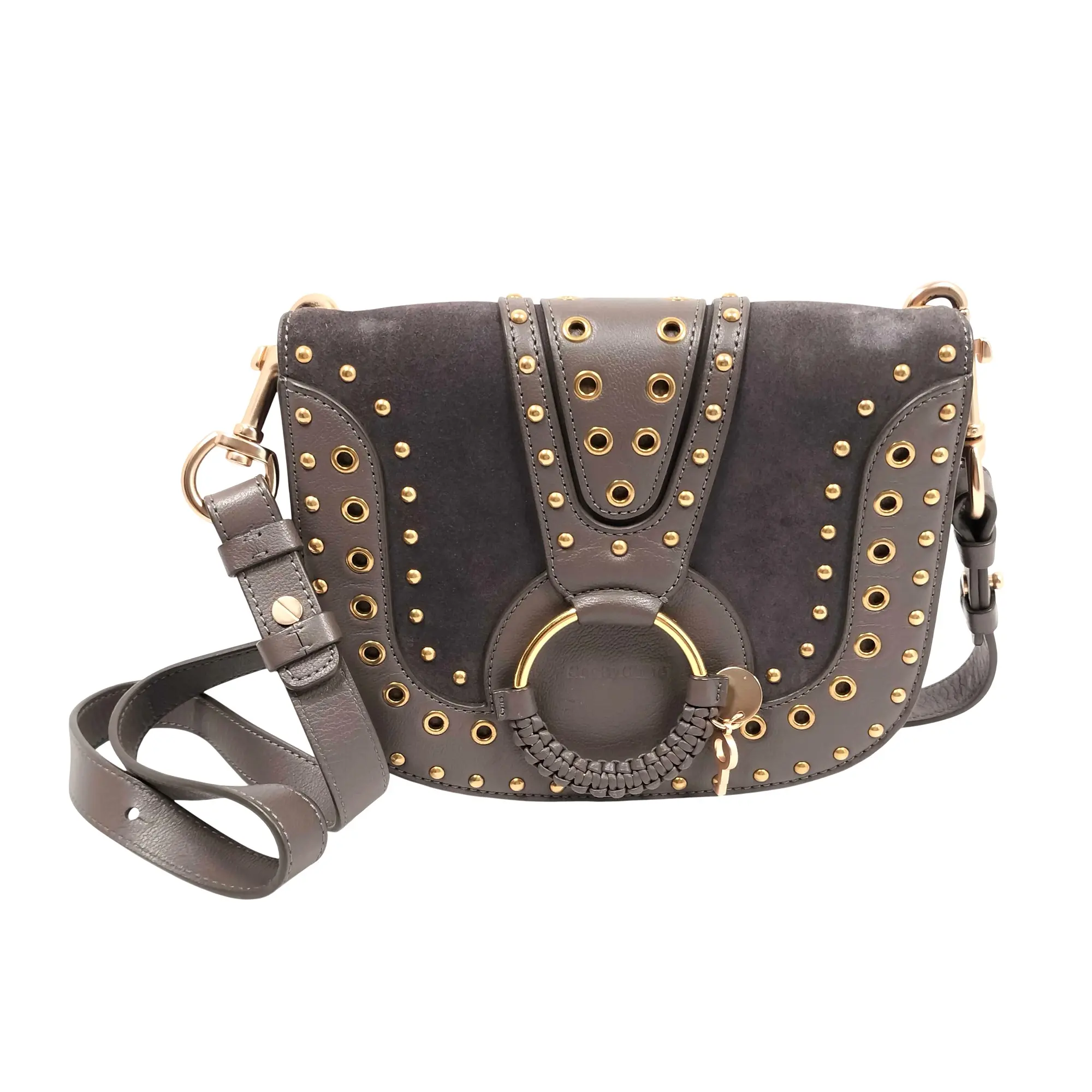 Pre-owned Chloé Leather Shoulder Bags Chloe See By Studded Hana Crossbody Bag (2260004661425)