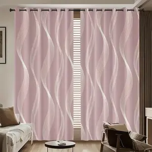 Two-Piece Striped Curtains, Semi-Transparent Polyester, Ideal for Bedroom, Living Room, Dining Room, Year-Round Home Window Decor, Home Decoration Curtain, Home Textile