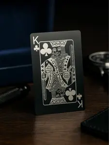 Metal King Playing Card, Choice of Suit & Color, Poker Giftcard Keepsake Gaming Laser Engraved Anodized Aluminum