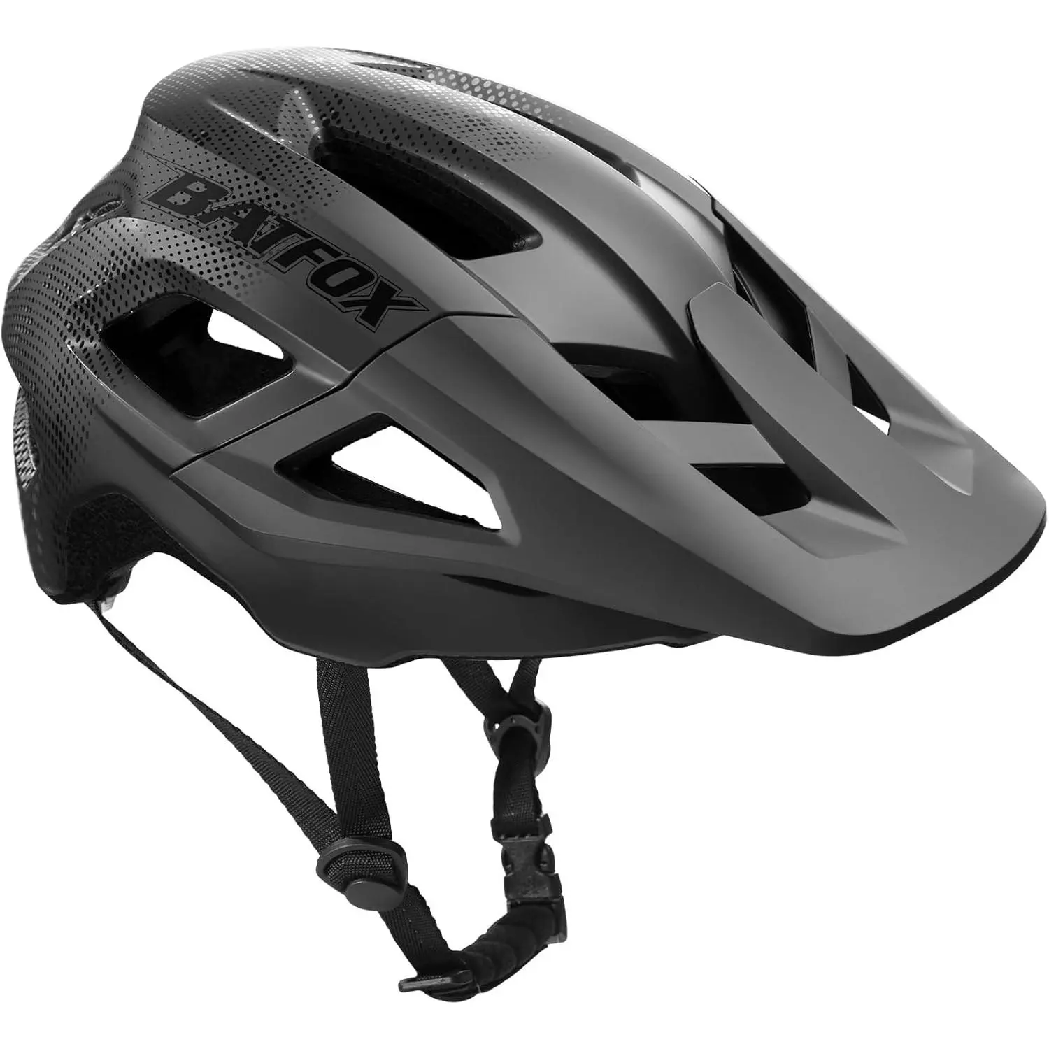 Adult Polycarbonate Ventilated Mountain Bike Helmet - Lightweight, Breathable, CE-Certified Safety Helmet with Detachable Visor, 17 Optimized Ventilation Holes, Adjustable Strap, Unisex Size 56-60cm for Mountain & E-MTB Cycling